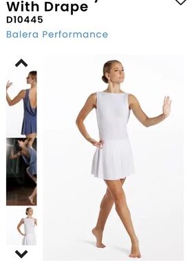 In Search Of——
Balera/Dancewear Solutions White Jersey matte Dress with Drape